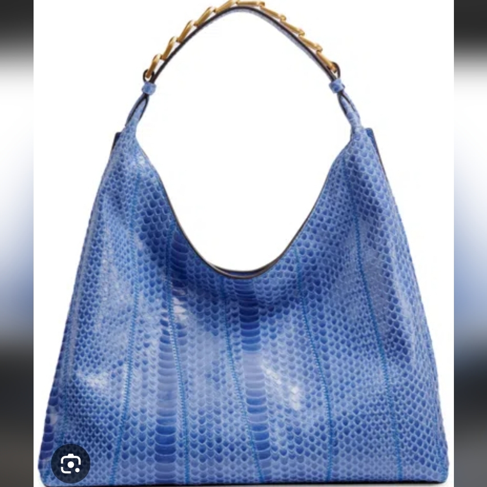 Donna Karan Bellmore Skipper Snake Shoulder Bag (BLUE) COLOR !